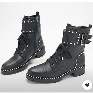 Studded  Black Leather Boots